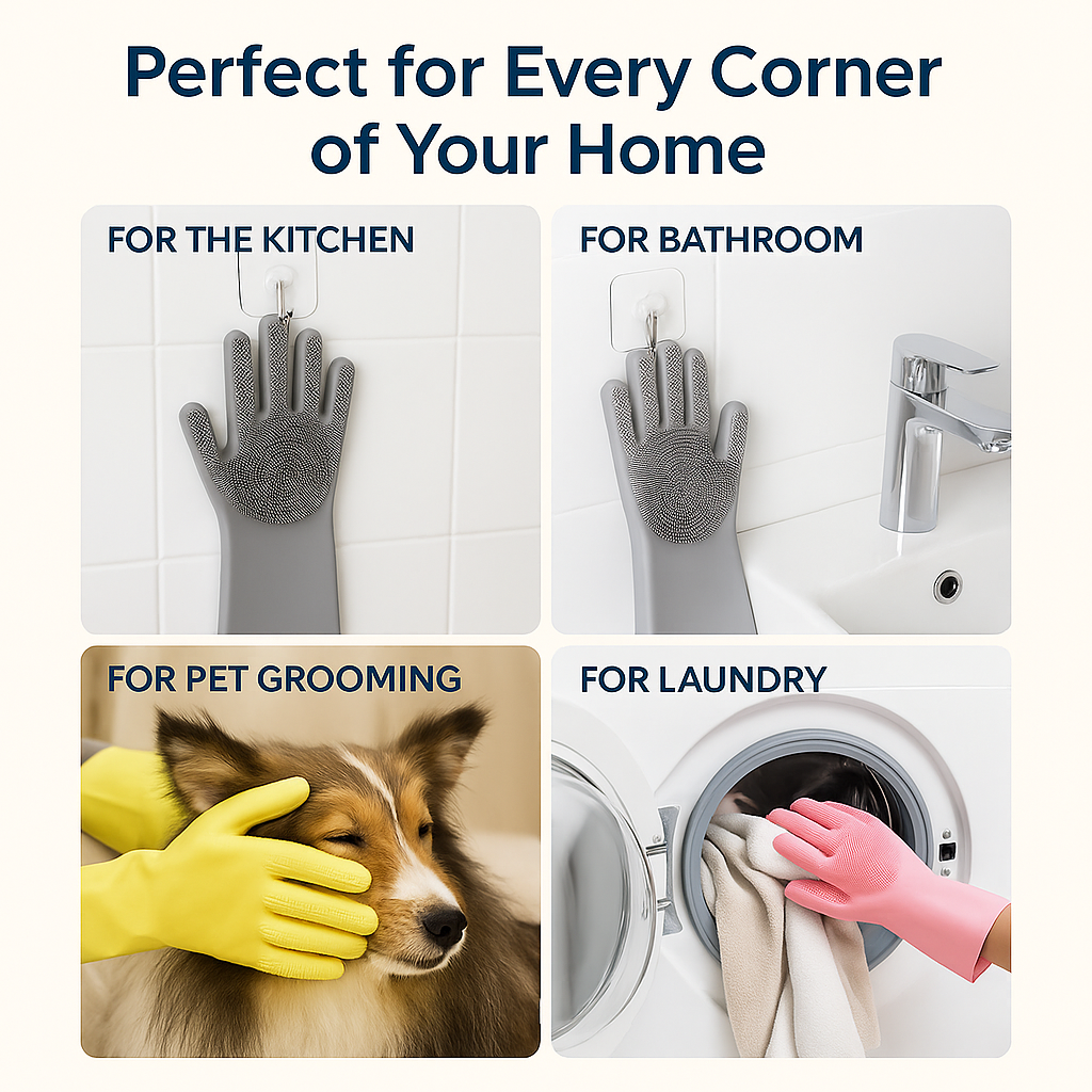 Multipurpose Silicone Dishwashing & Cleaning Gloves