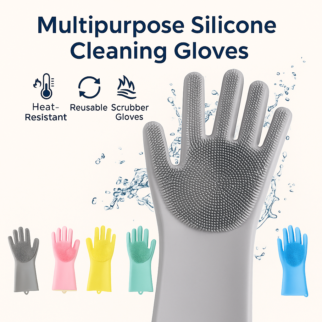 Multipurpose Silicone Dishwashing & Cleaning Gloves