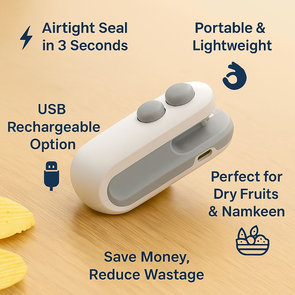 Mini Portable Heat Sealing Machine | Rechargeable & Airtight Food Bag Sealer