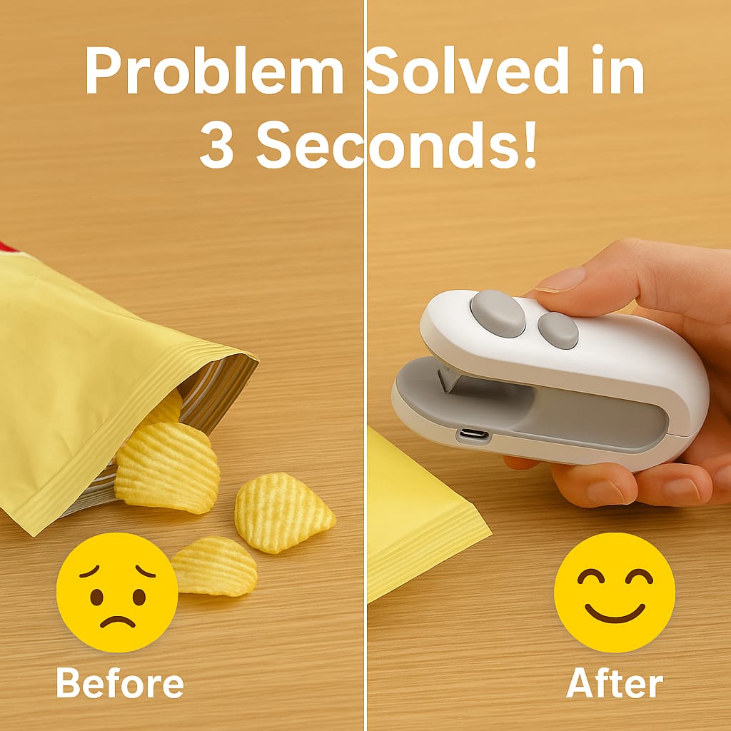 Mini Portable Heat Sealing Machine | Rechargeable & Airtight Food Bag Sealer