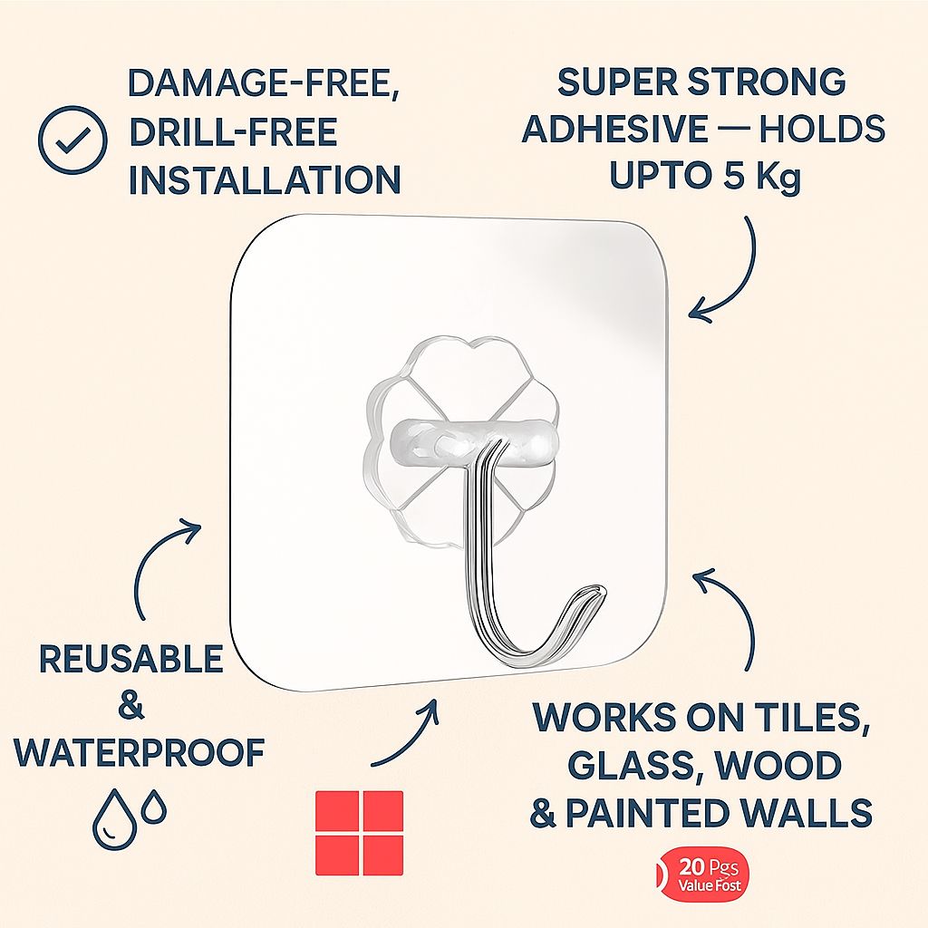 20 Pcs Heavy-Duty Wall Hooks